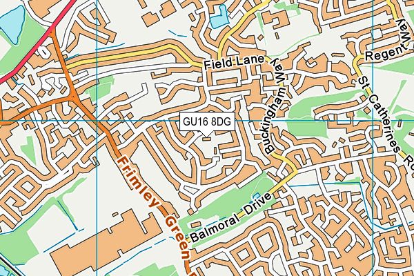 GU16 8DG map - OS VectorMap District (Ordnance Survey)