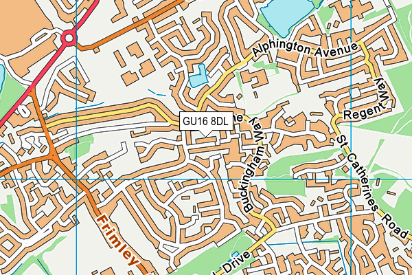 GU16 8DL map - OS VectorMap District (Ordnance Survey)
