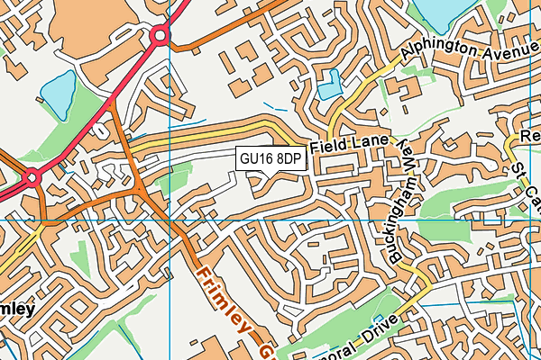 GU16 8DP map - OS VectorMap District (Ordnance Survey)