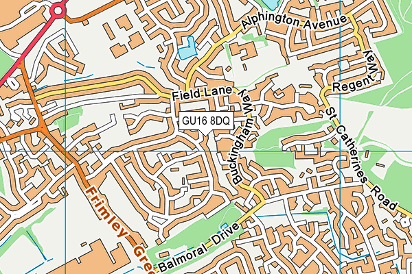 GU16 8DQ map - OS VectorMap District (Ordnance Survey)