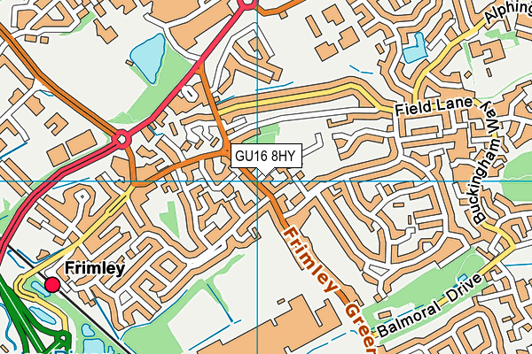 GU16 8HY map - OS VectorMap District (Ordnance Survey)