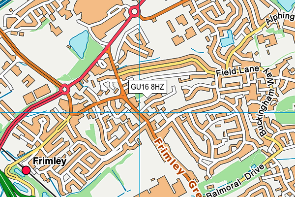 GU16 8HZ map - OS VectorMap District (Ordnance Survey)