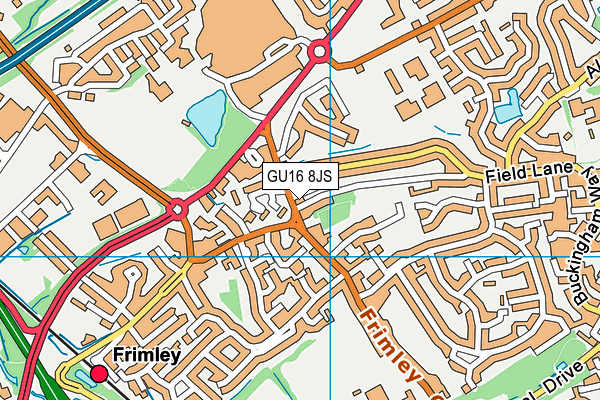 GU16 8JS map - OS VectorMap District (Ordnance Survey)