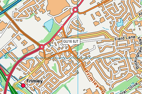 GU16 8JT map - OS VectorMap District (Ordnance Survey)