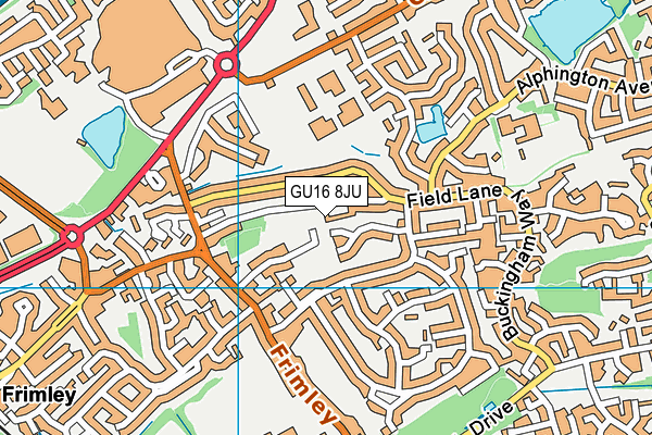 GU16 8JU map - OS VectorMap District (Ordnance Survey)