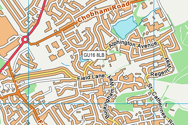 GU16 8LB map - OS VectorMap District (Ordnance Survey)