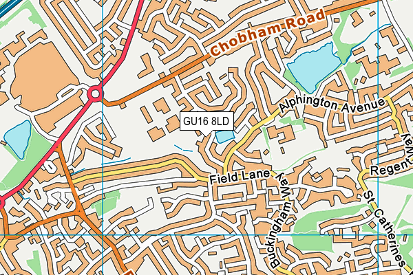 GU16 8LD map - OS VectorMap District (Ordnance Survey)