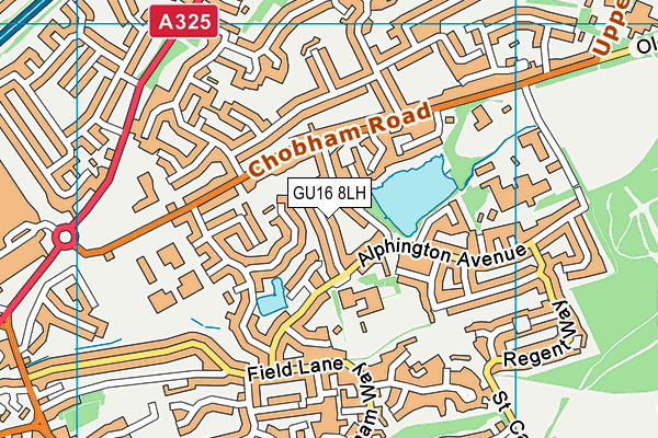 GU16 8LH map - OS VectorMap District (Ordnance Survey)