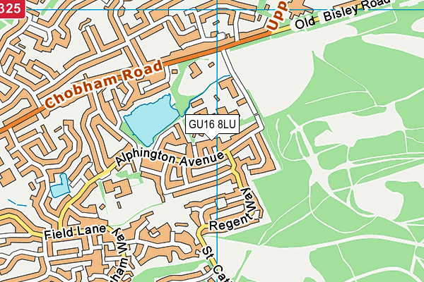 GU16 8LU map - OS VectorMap District (Ordnance Survey)