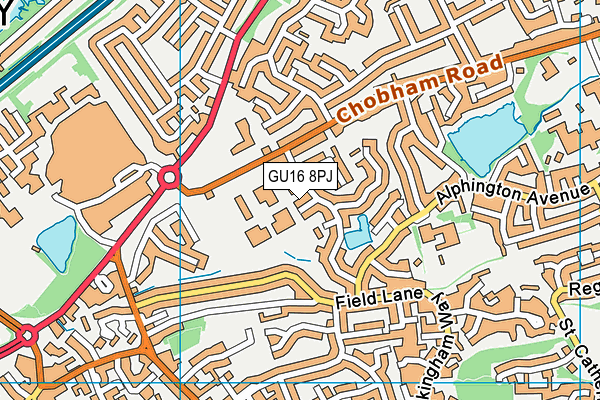 GU16 8PJ map - OS VectorMap District (Ordnance Survey)