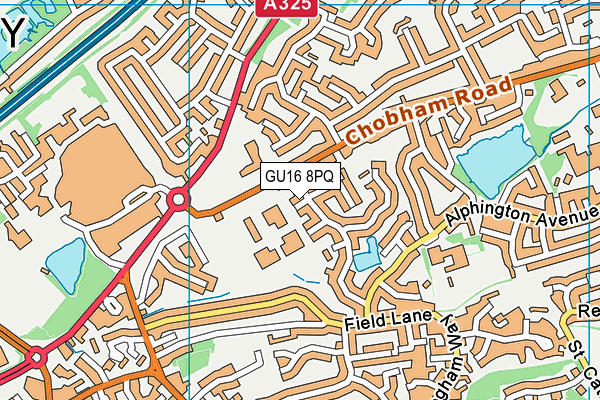 GU16 8PQ map - OS VectorMap District (Ordnance Survey)