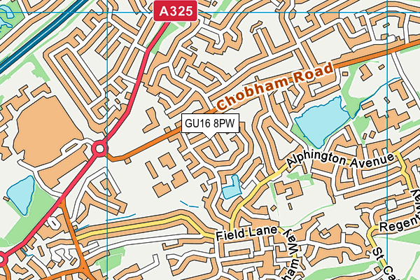 GU16 8PW map - OS VectorMap District (Ordnance Survey)