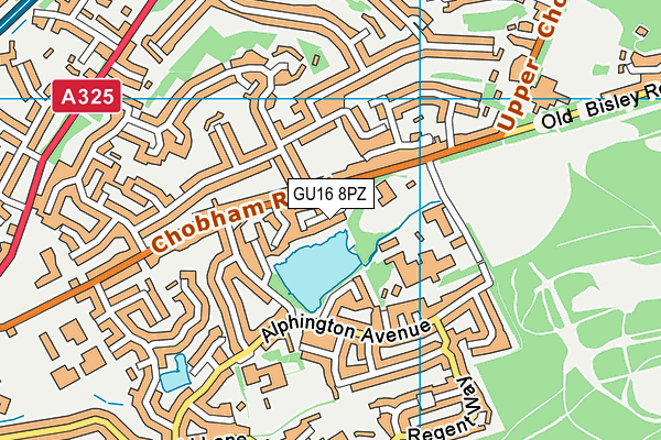 GU16 8PZ map - OS VectorMap District (Ordnance Survey)