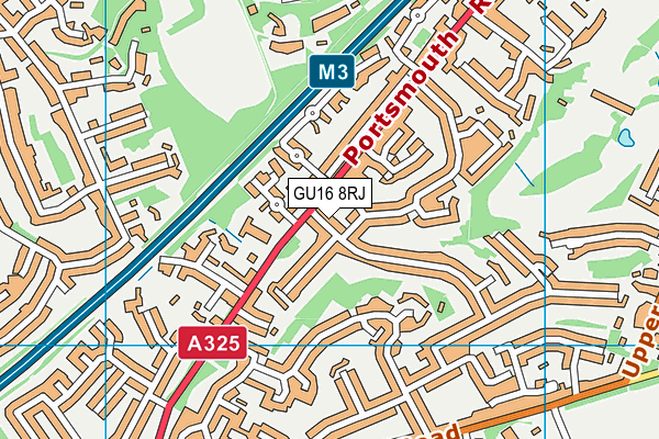 GU16 8RJ map - OS VectorMap District (Ordnance Survey)