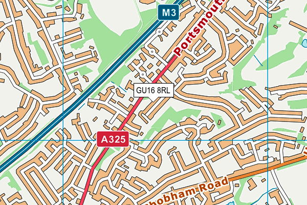 GU16 8RL map - OS VectorMap District (Ordnance Survey)