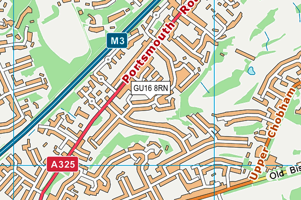 GU16 8RN map - OS VectorMap District (Ordnance Survey)