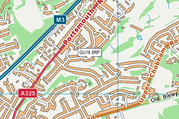 GU16 8RP map - OS VectorMap District (Ordnance Survey)