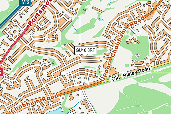 GU16 8RT map - OS VectorMap District (Ordnance Survey)