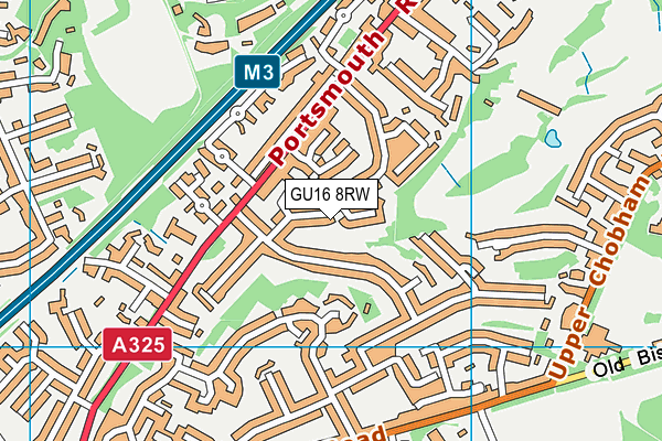 GU16 8RW map - OS VectorMap District (Ordnance Survey)