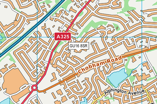 GU16 8SR map - OS VectorMap District (Ordnance Survey)