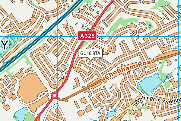 GU16 8TA map - OS VectorMap District (Ordnance Survey)