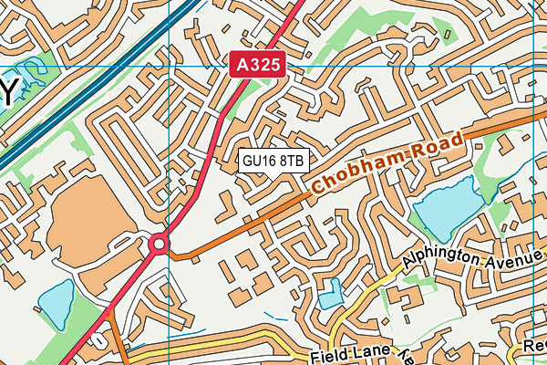 GU16 8TB map - OS VectorMap District (Ordnance Survey)