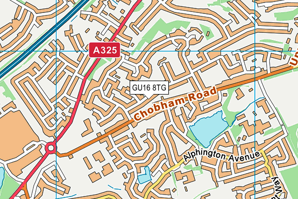 GU16 8TG map - OS VectorMap District (Ordnance Survey)