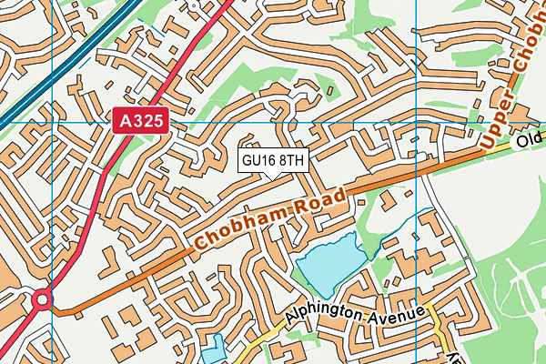 GU16 8TH map - OS VectorMap District (Ordnance Survey)