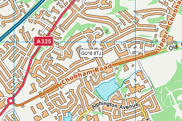 GU16 8TJ map - OS VectorMap District (Ordnance Survey)