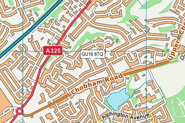 GU16 8TQ map - OS VectorMap District (Ordnance Survey)