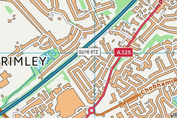 GU16 8TZ map - OS VectorMap District (Ordnance Survey)