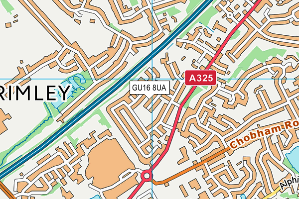 GU16 8UA map - OS VectorMap District (Ordnance Survey)