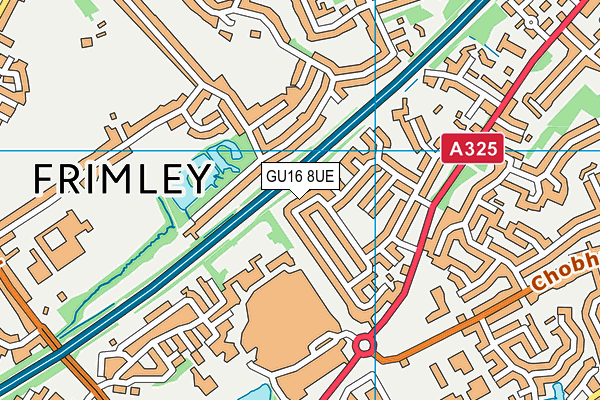 GU16 8UE map - OS VectorMap District (Ordnance Survey)