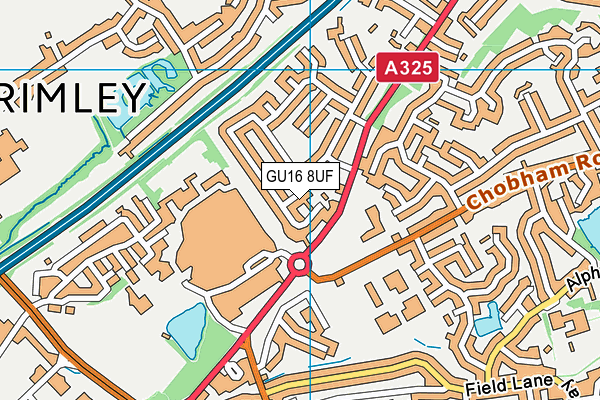 GU16 8UF map - OS VectorMap District (Ordnance Survey)