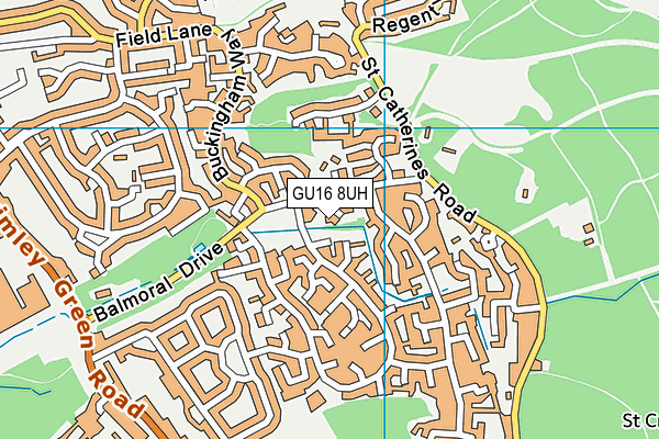 GU16 8UH map - OS VectorMap District (Ordnance Survey)