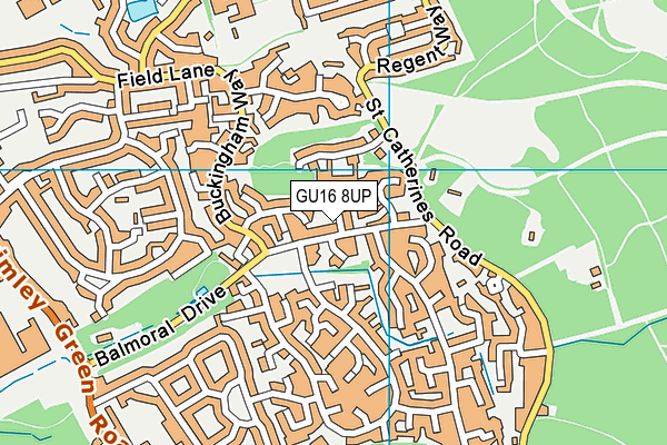 GU16 8UP map - OS VectorMap District (Ordnance Survey)