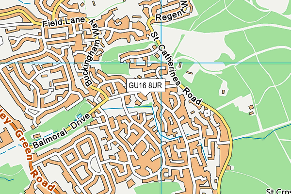 GU16 8UR map - OS VectorMap District (Ordnance Survey)