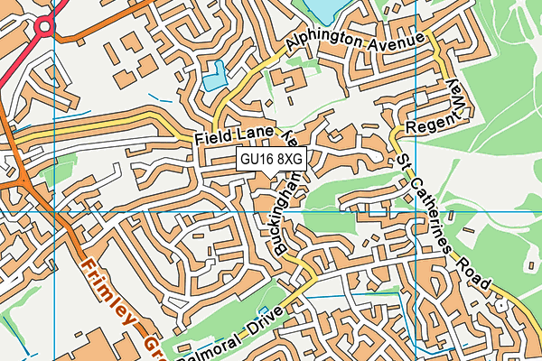 GU16 8XG map - OS VectorMap District (Ordnance Survey)