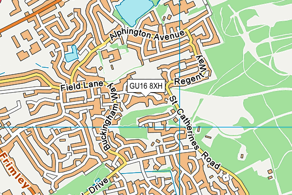 GU16 8XH map - OS VectorMap District (Ordnance Survey)