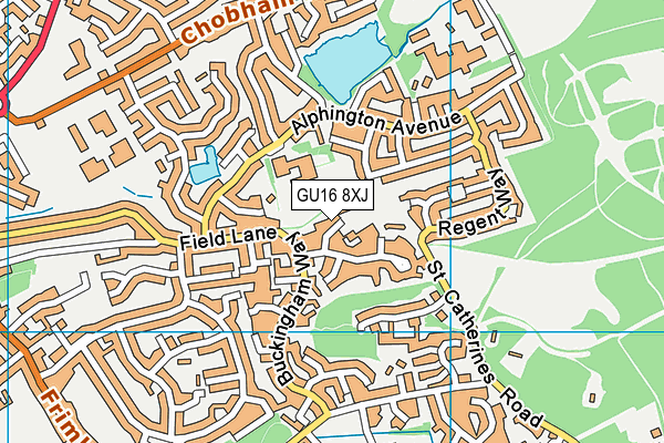 GU16 8XJ map - OS VectorMap District (Ordnance Survey)