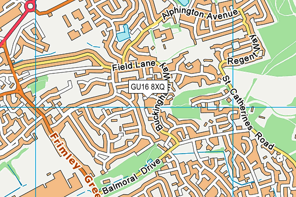 GU16 8XQ map - OS VectorMap District (Ordnance Survey)