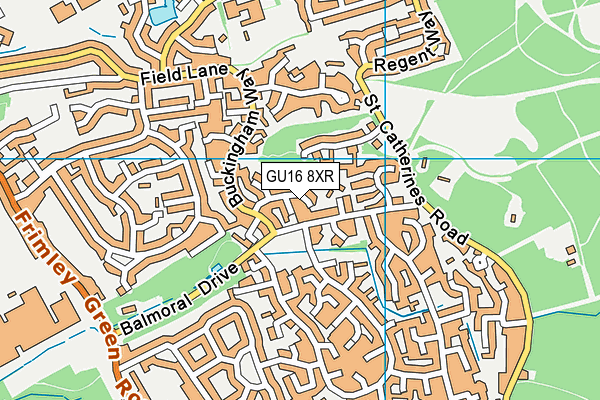 GU16 8XR map - OS VectorMap District (Ordnance Survey)