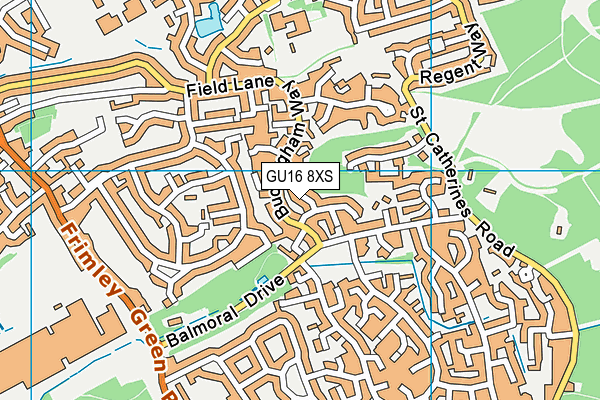 GU16 8XS map - OS VectorMap District (Ordnance Survey)