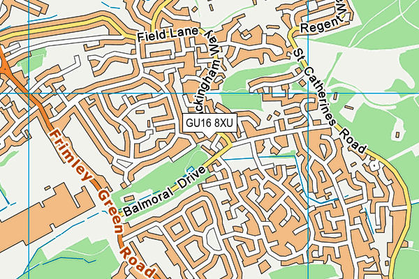 GU16 8XU map - OS VectorMap District (Ordnance Survey)