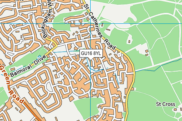 GU16 8YL map - OS VectorMap District (Ordnance Survey)
