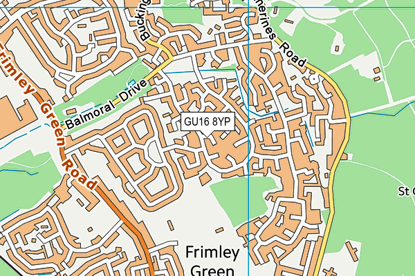 GU16 8YP map - OS VectorMap District (Ordnance Survey)