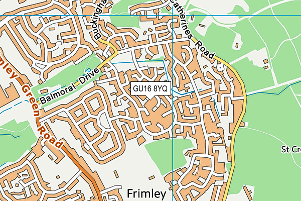 GU16 8YQ map - OS VectorMap District (Ordnance Survey)