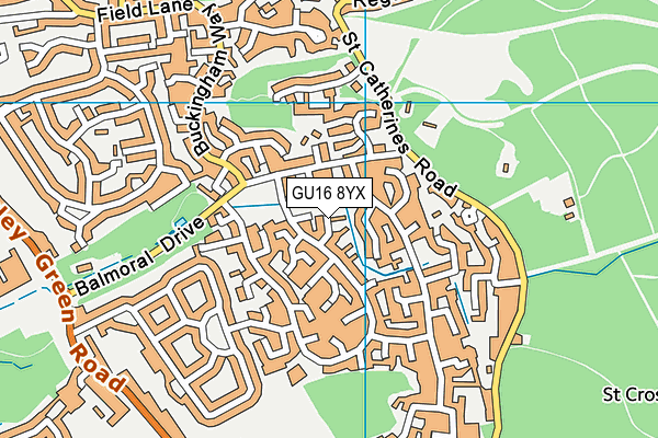 GU16 8YX map - OS VectorMap District (Ordnance Survey)