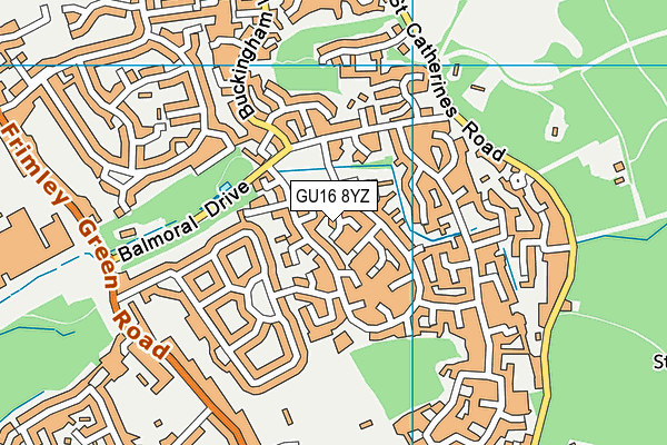 GU16 8YZ map - OS VectorMap District (Ordnance Survey)