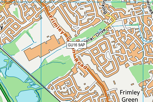 GU16 9AP map - OS VectorMap District (Ordnance Survey)